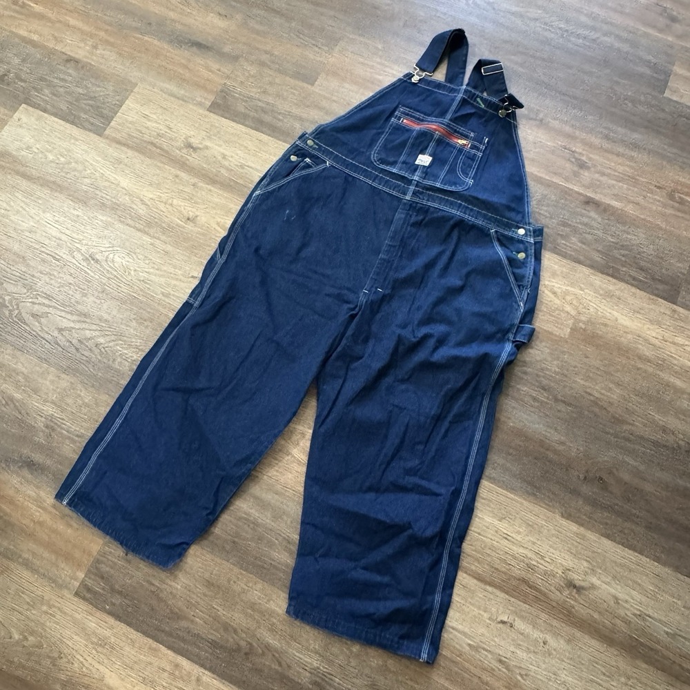 Pointer Brand Low Back Overalls Dark Denim Men's Sz 52x24 USA FAIR